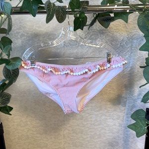 J.Crew Ruffle Surf Hipster Bikini Bottom, Red, Women’s Size XL